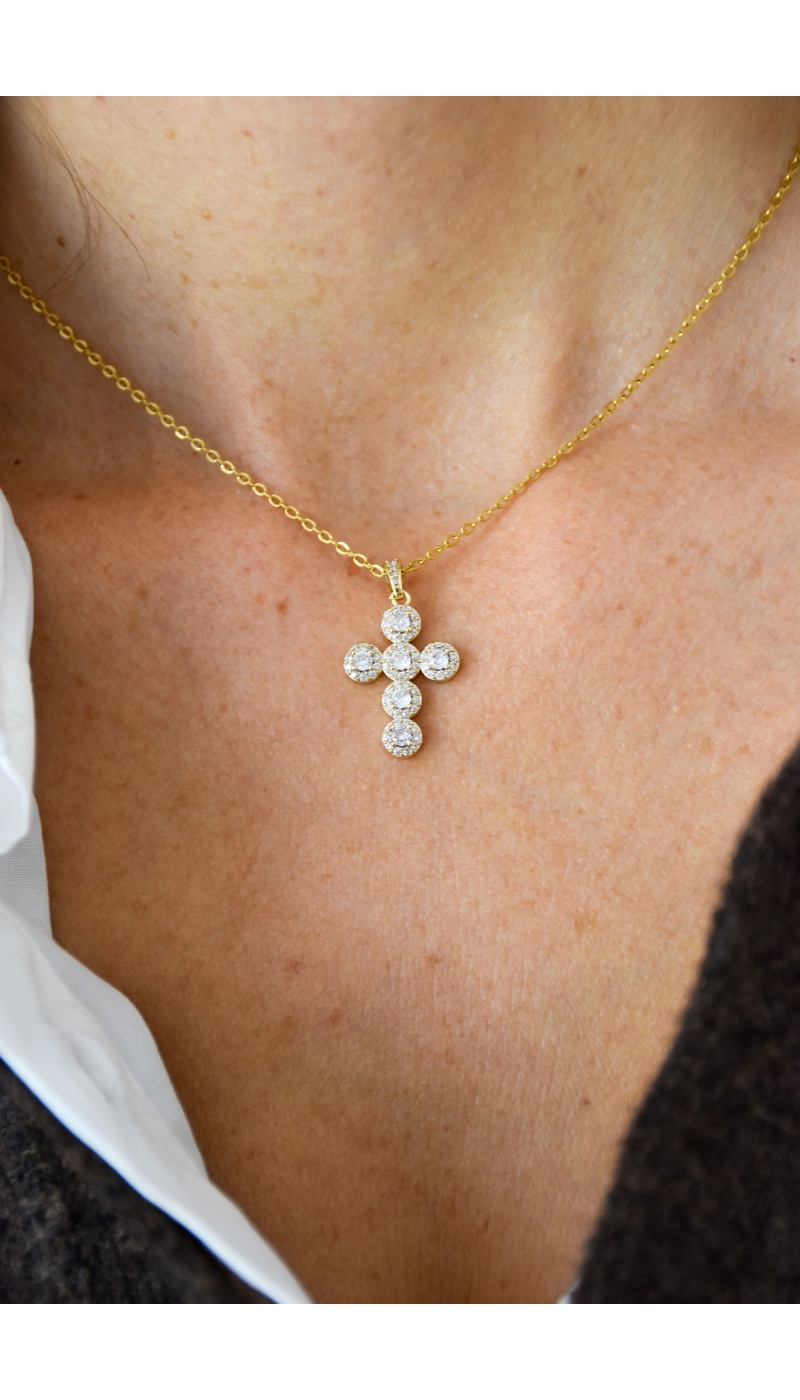 Collier Croix Doré LOUNA
