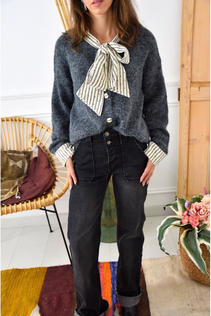 new2000  GRIS JEANS FEMME 2