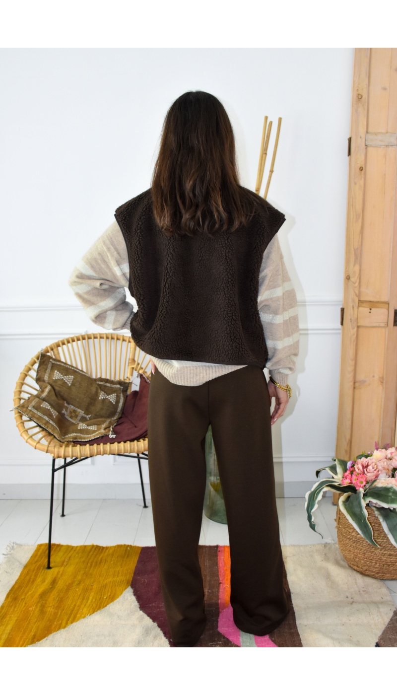 Pantalon Large Chocolat ILONA