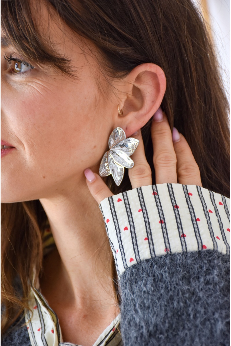Boucles Fleurs Argent VERA