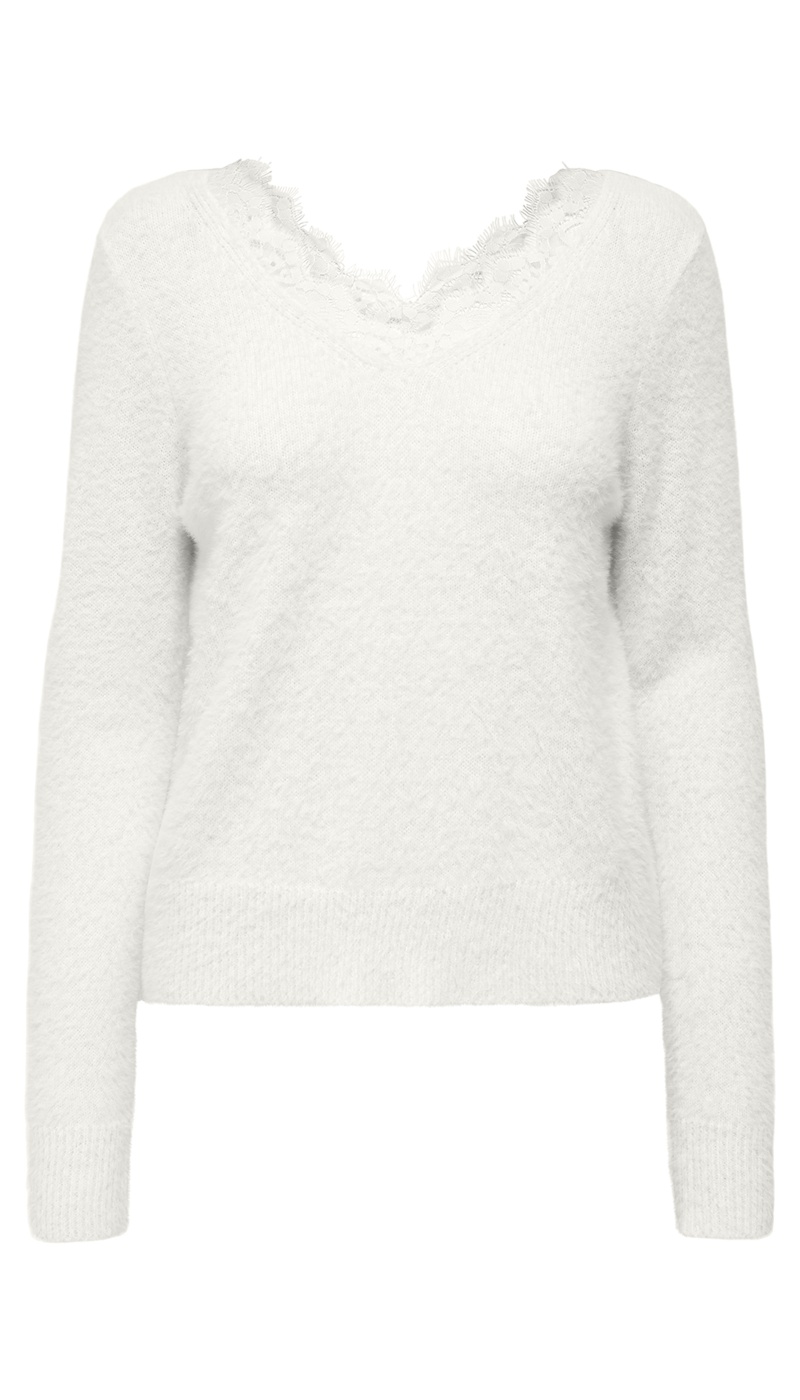 Pull Dentelle Blanc ONLPIUMO