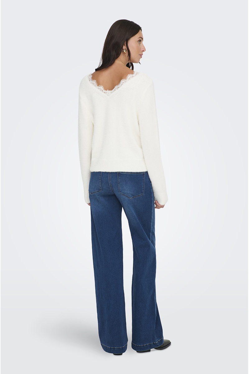 Pull Dentelle Blanc ONLPIUMO 2