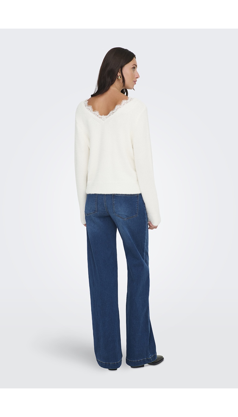 Pull Dentelle Blanc ONLPIUMO