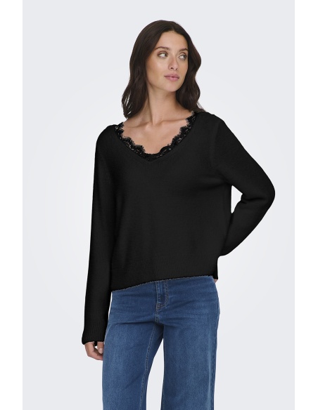 Pull Dentelle Noir ONLPIUMO