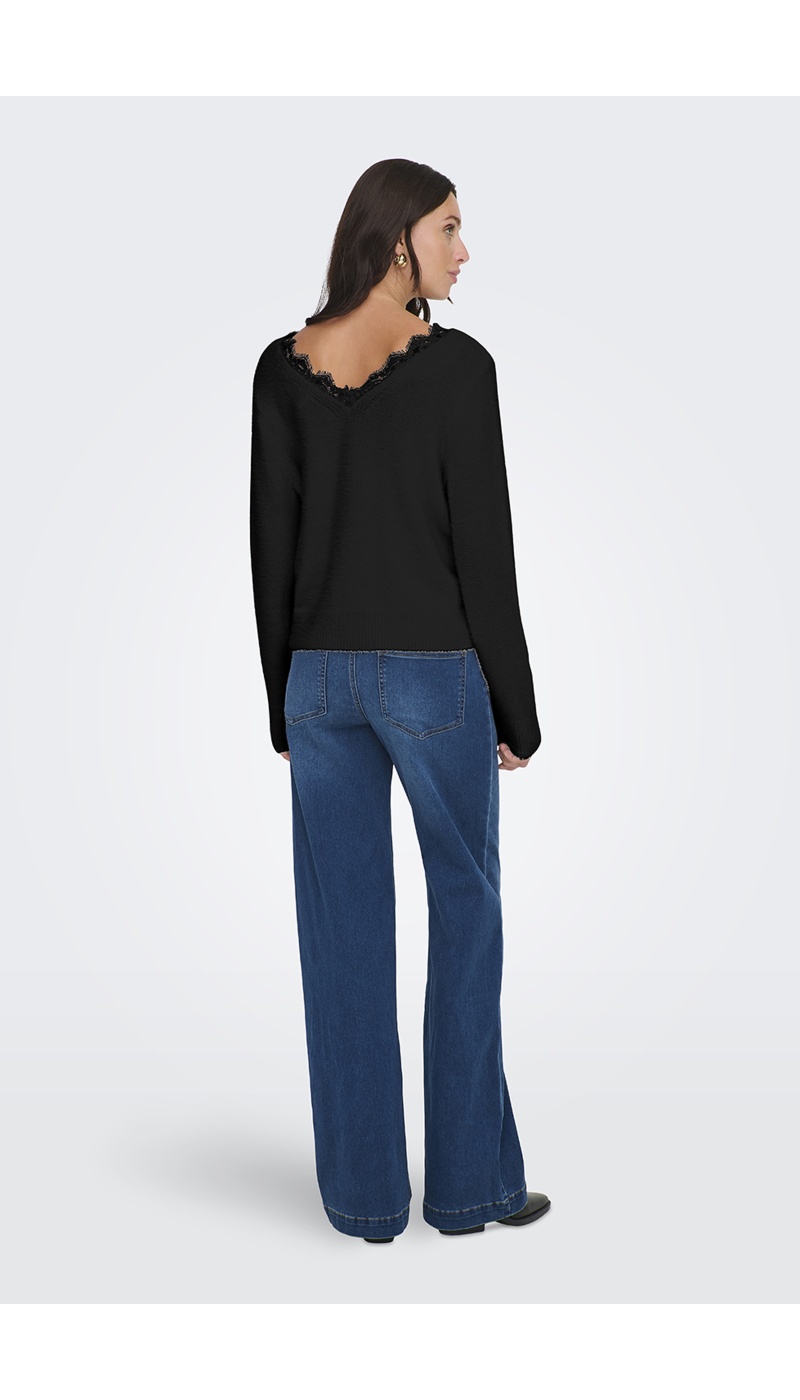 Pull Dentelle Noir ONLPIUMO