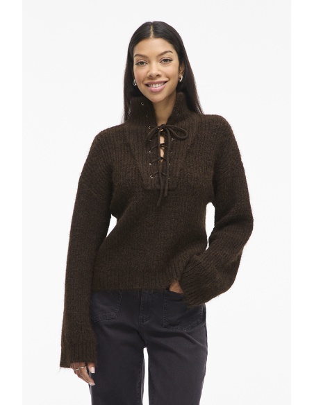 Pull Maille Marron VIGLEEBA