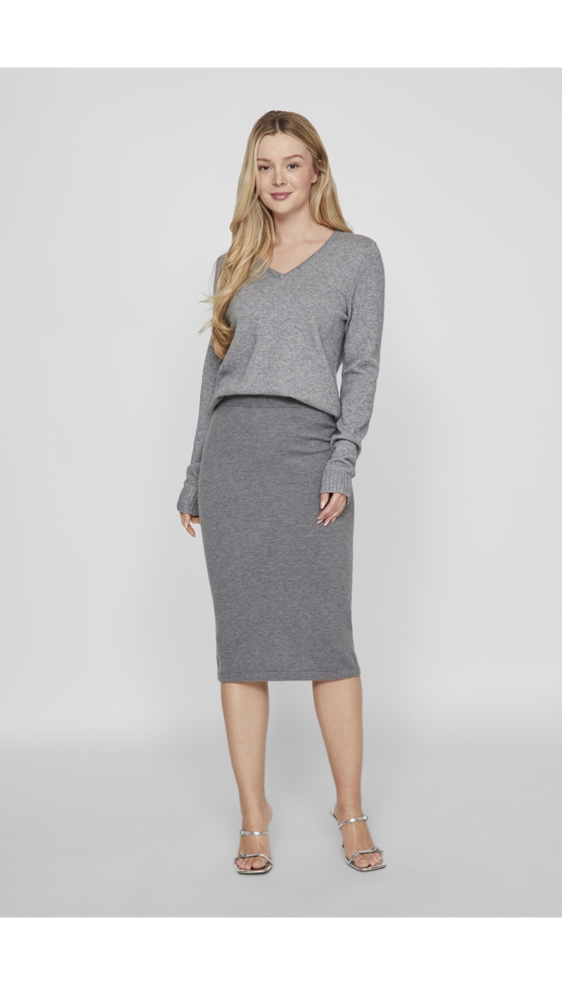Grauer gestrickter Pullover VIRIL VILA - 1 | TOPS