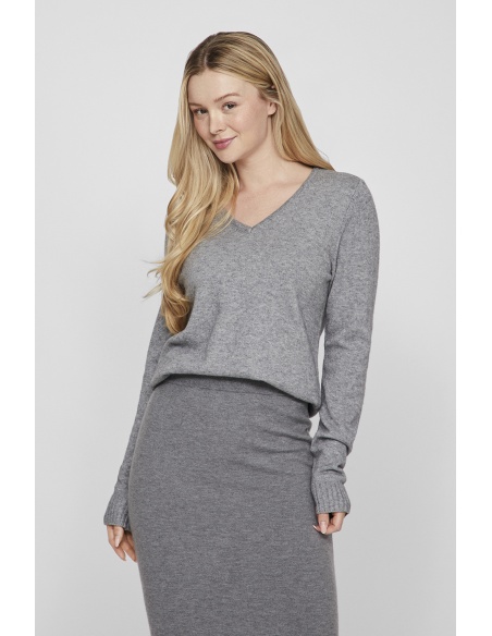 Grauer gestrickter Pullover VIRIL VILA - 3 | TOPS