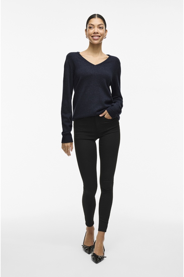 Maglione lavorato a maglia blu scuro VIRIL VILA - 1 | TOP