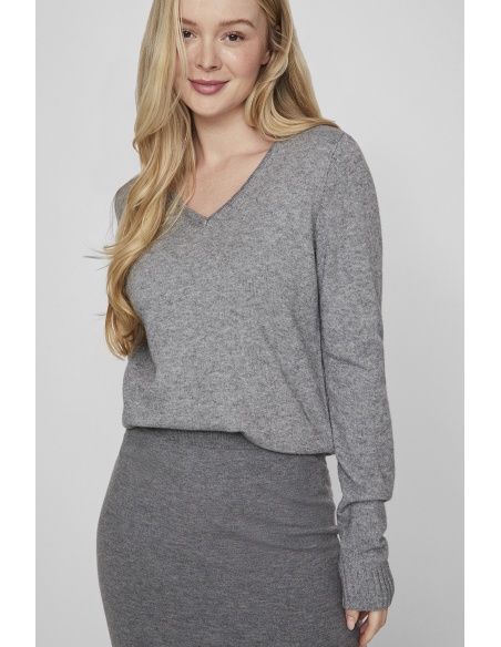 Grauer gestrickter Pullover VIRIL VILA - 2 | TOPS