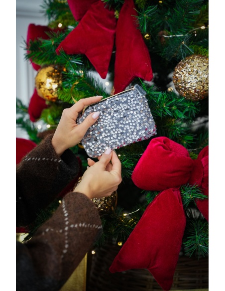 Pochette Sequins Grise OSAKA