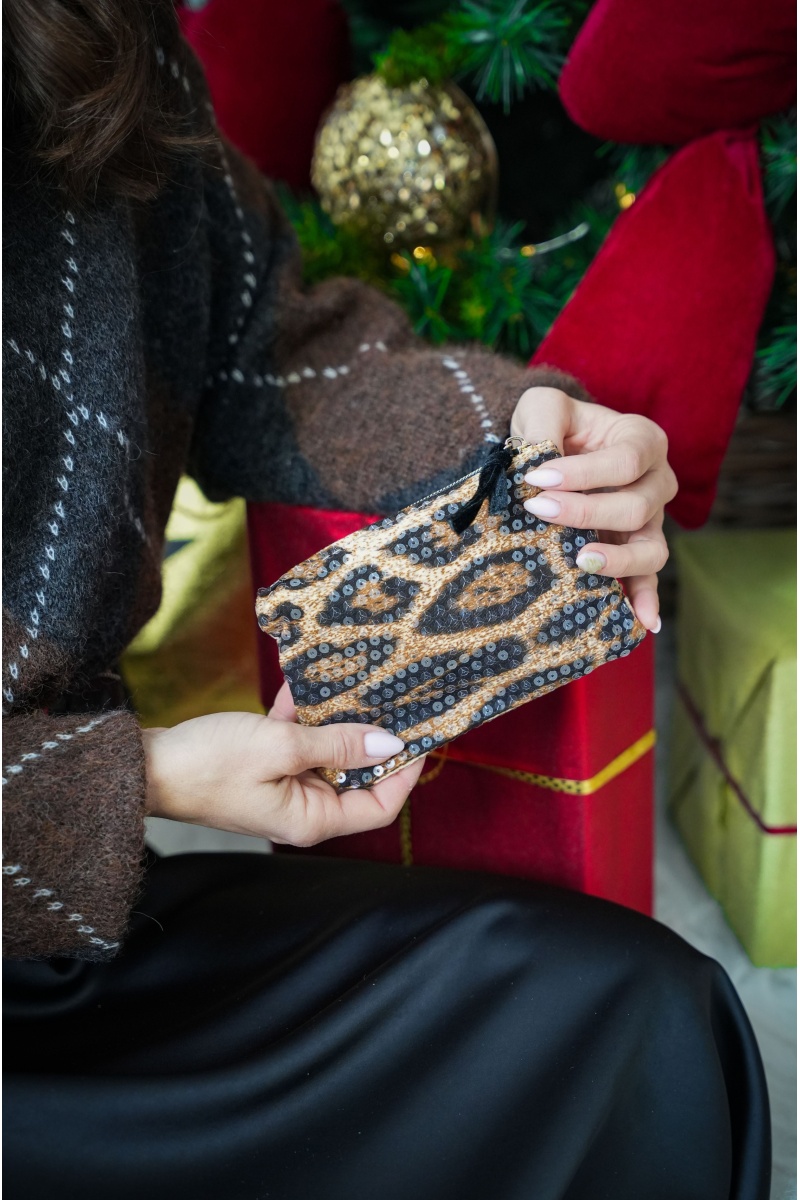 Pochette Sequins Léopard OSAKA