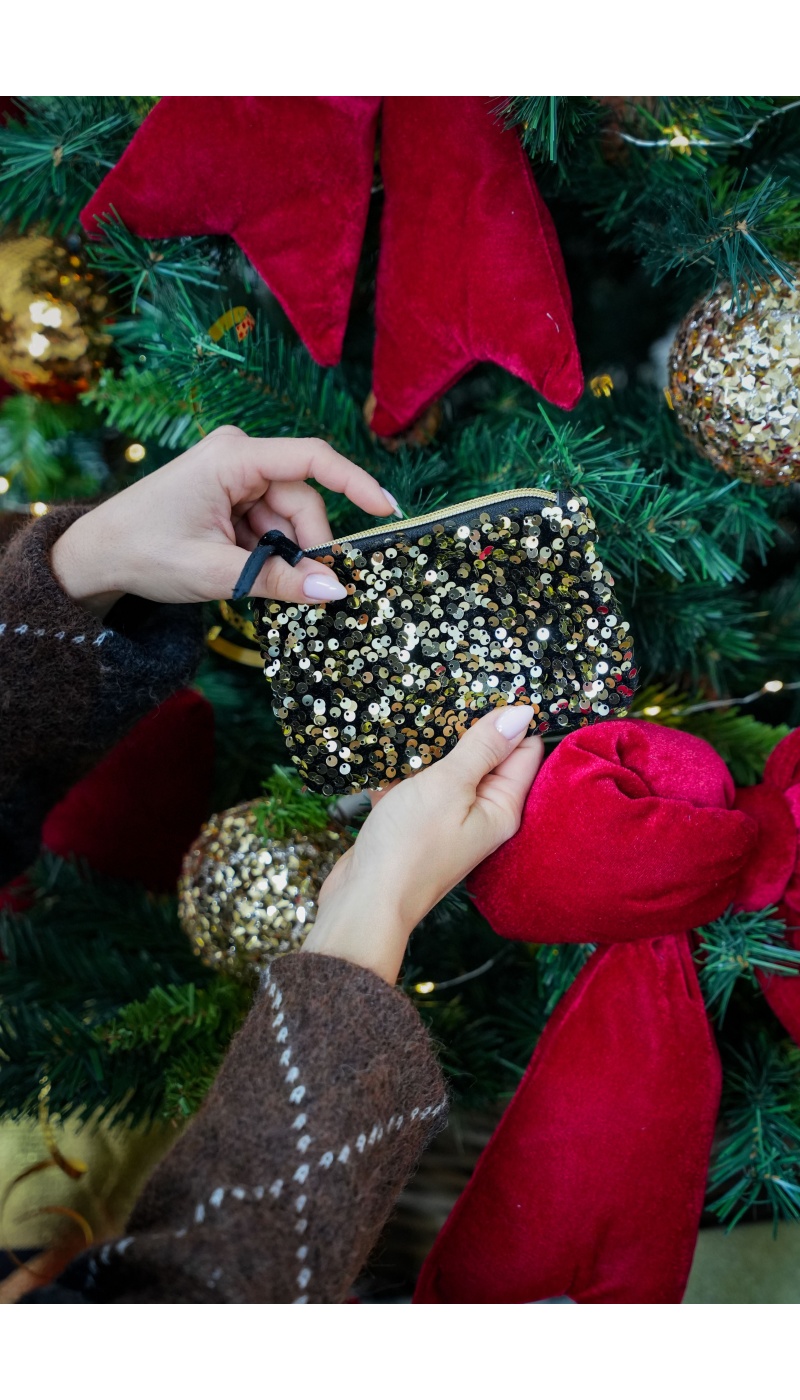 ANOUCHCA SEQUIN GOLD POCHETTE