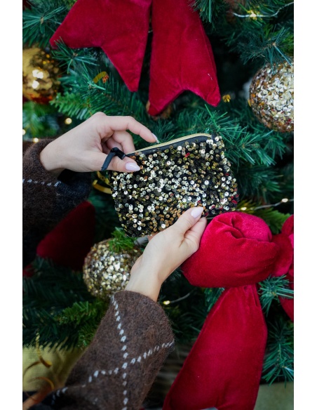 ANOUCHCA SEQUIN GOLD POCHETTE