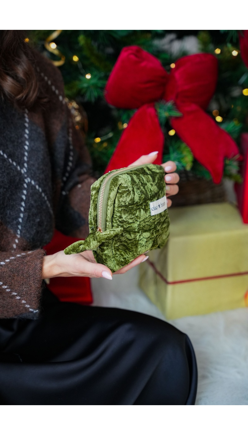 Pochette Velours Kaki CIAO