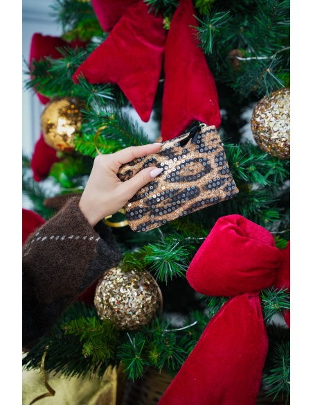 Pochette Sequins Léopard OSAKA