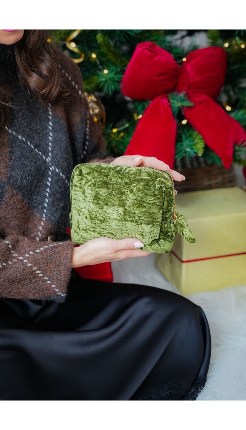 Pochette Velours Kaki CIAO