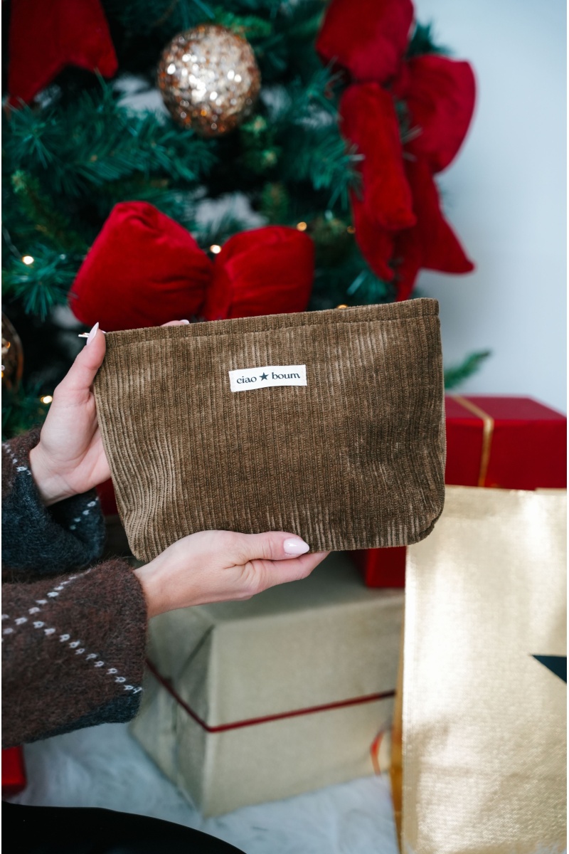 Pochette Velours Kaki BOUM