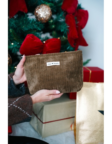 ANOUCHCA VELOUR KAKI POCHETTE