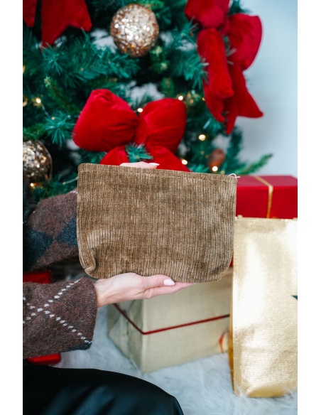 ANOUCHCA VELOUR KAKI POCHETTE