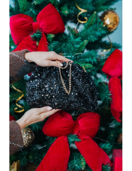ANOUCHCA SEQUIN NOIR POCHETTE