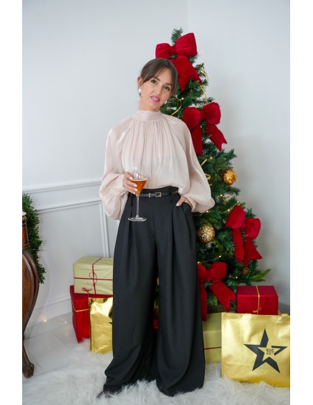 lumine paris CEINTU NOIR PANTALON FEMME