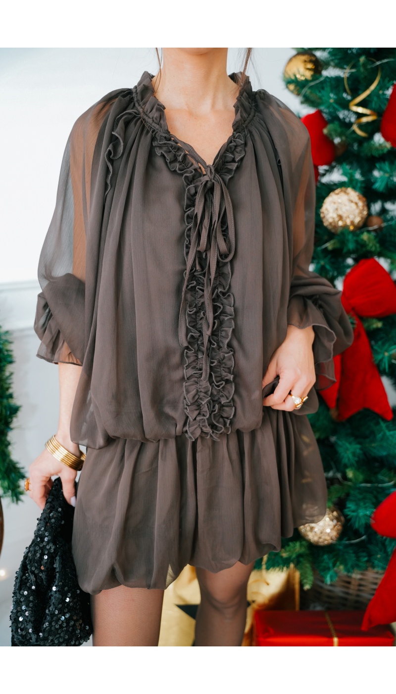 Robe Volants Chocolat HOPE