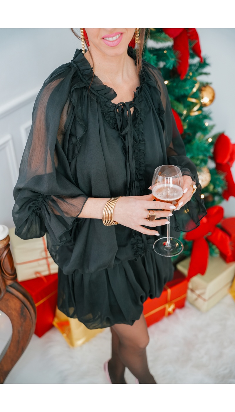 Robe Volants Noire HOPE