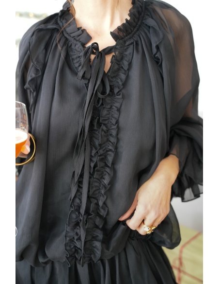 Robe Volants Noire HOPE