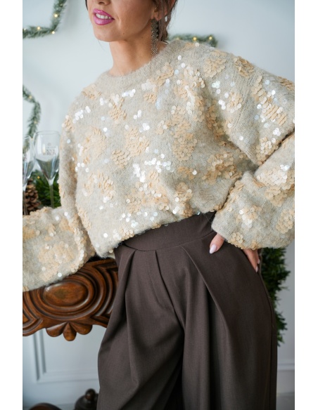 Pull Sequin Beige CHIARRA