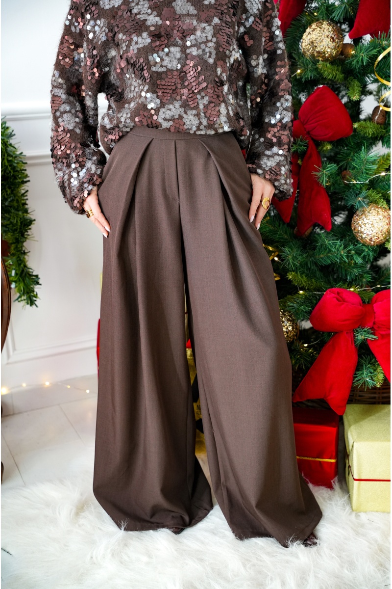 Pantalon Large Marron ELDORIA