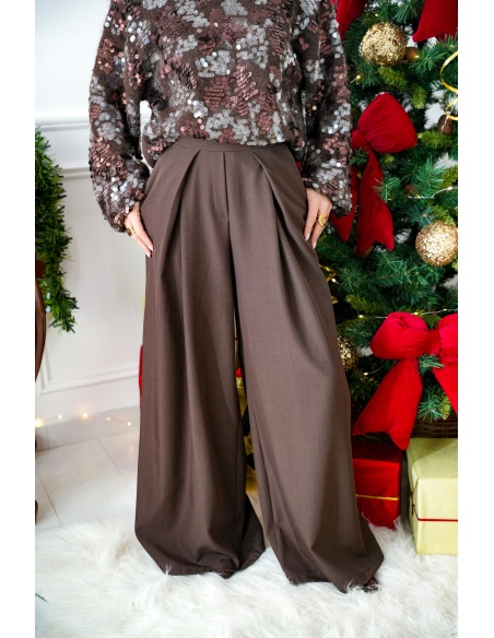 Pantalon Large Marron ELDORIA