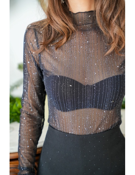 Haut Paillettes Noir VITURNO