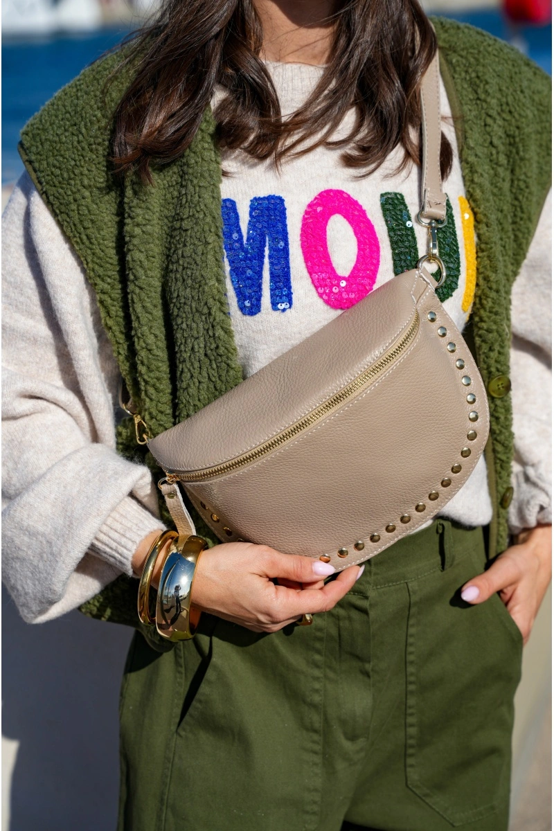 evelyn ashley CLOUT TAUPE POCHETTE