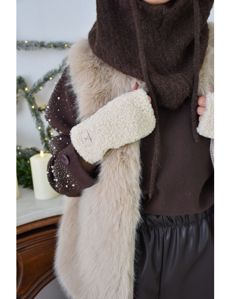 Mitaines Bouclette Ecrues NORA