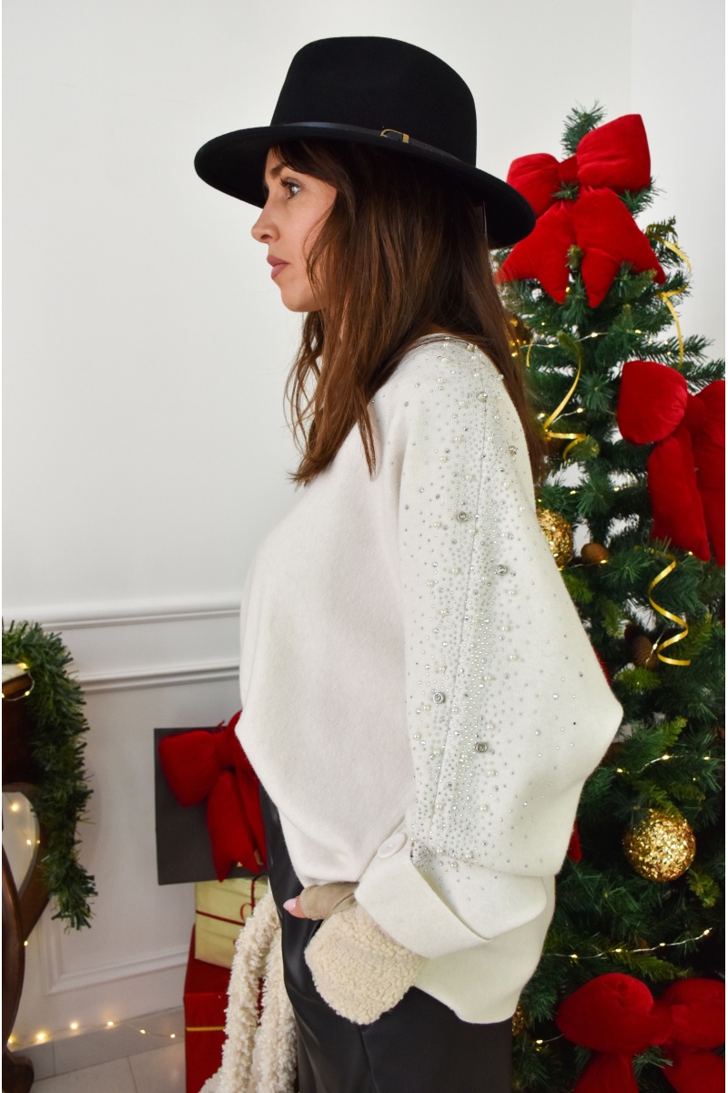 Pull Strass Ecru PEARL 2