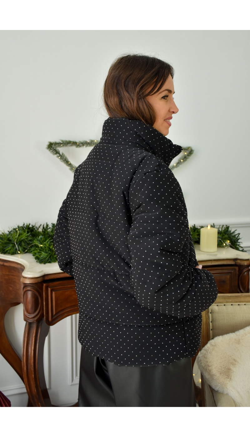 Doudoune Strass Noire SOPHIA