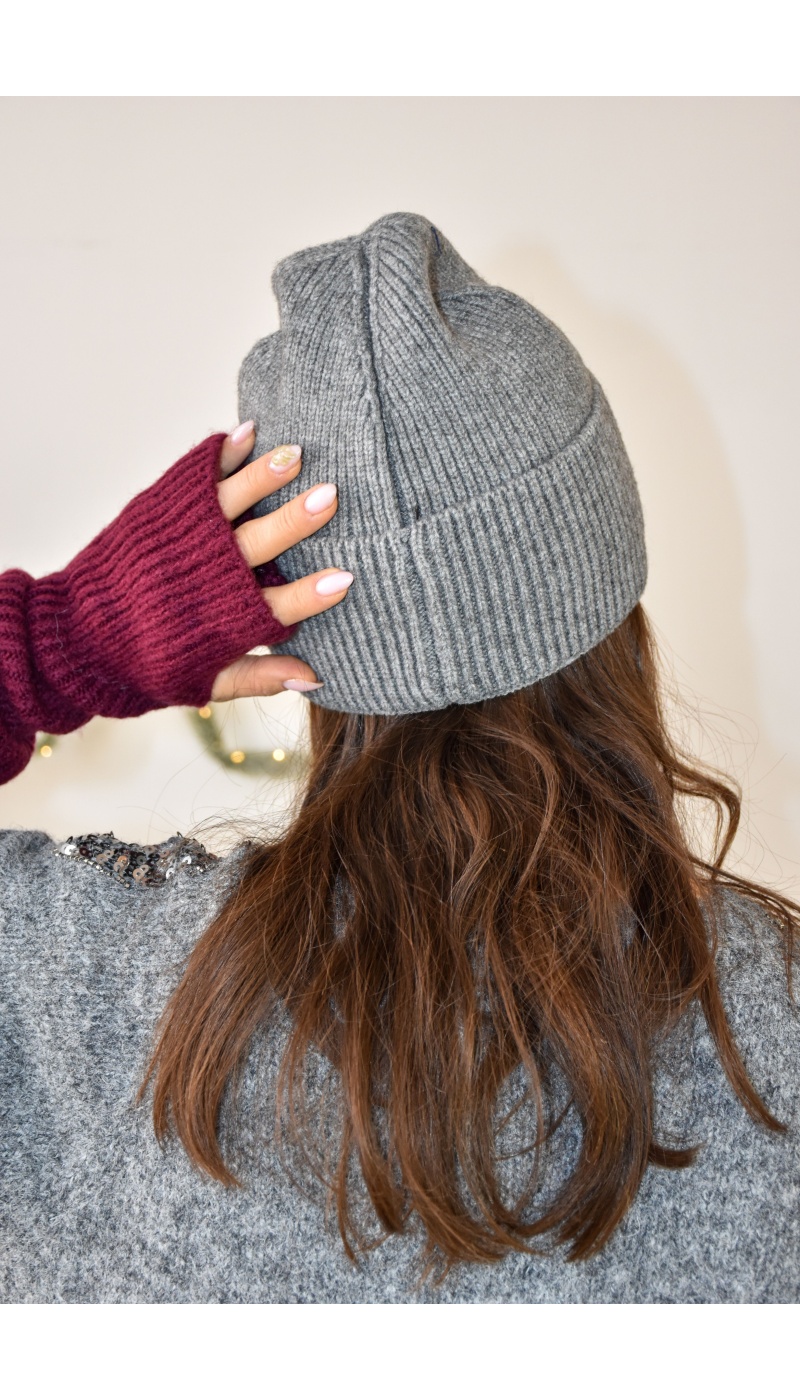 Bonnet Maille Gris ELINA