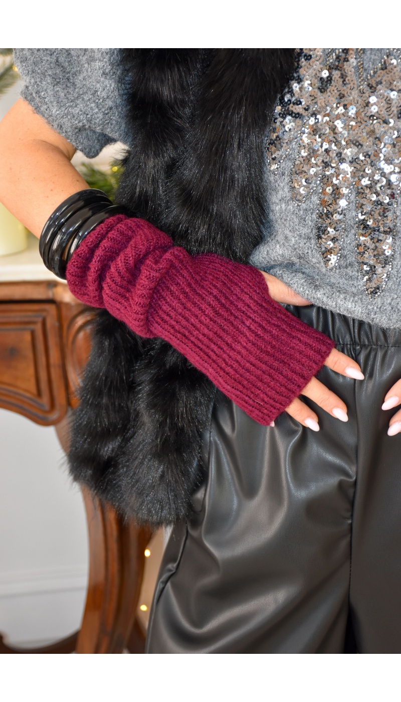 Mitaines Longues Bordeaux TESS