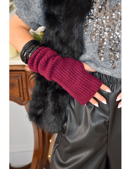 Mitaines Longues Bordeaux TESS