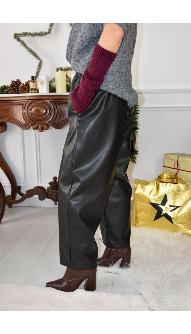 Pantalon Simili Noir INDIRA