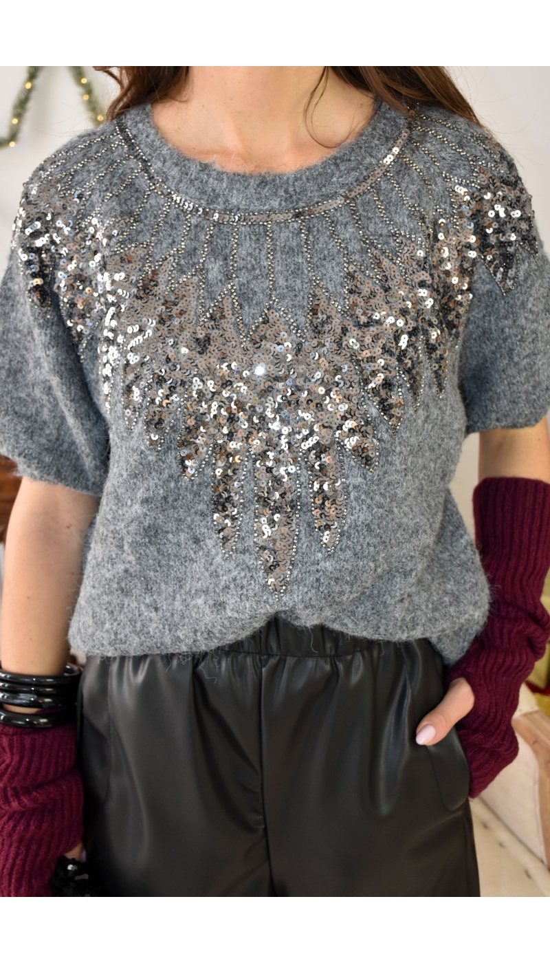 Pull Sequin Gris SCARLET