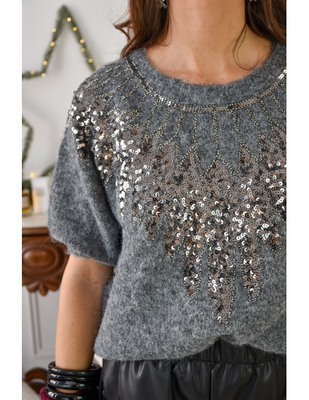 Pull Sequin Gris SCARLET