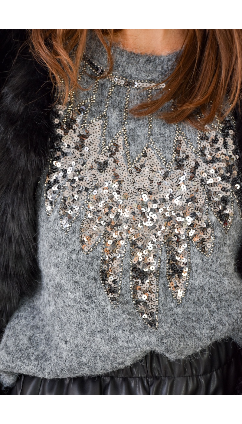 Pull Sequin Gris SCARLET