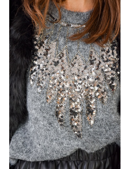 Pull Sequin Gris SCARLET