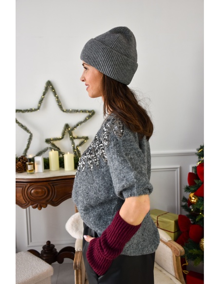 Pull Sequin Gris SCARLET