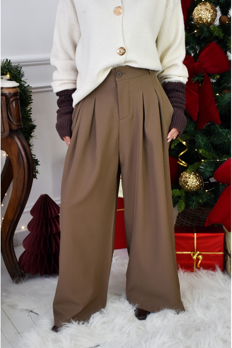 Pantalon Large Taupe OPHELIE