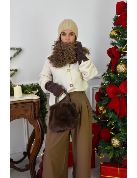 jianna fashion s.l FOURRU MARRON ECHARPES