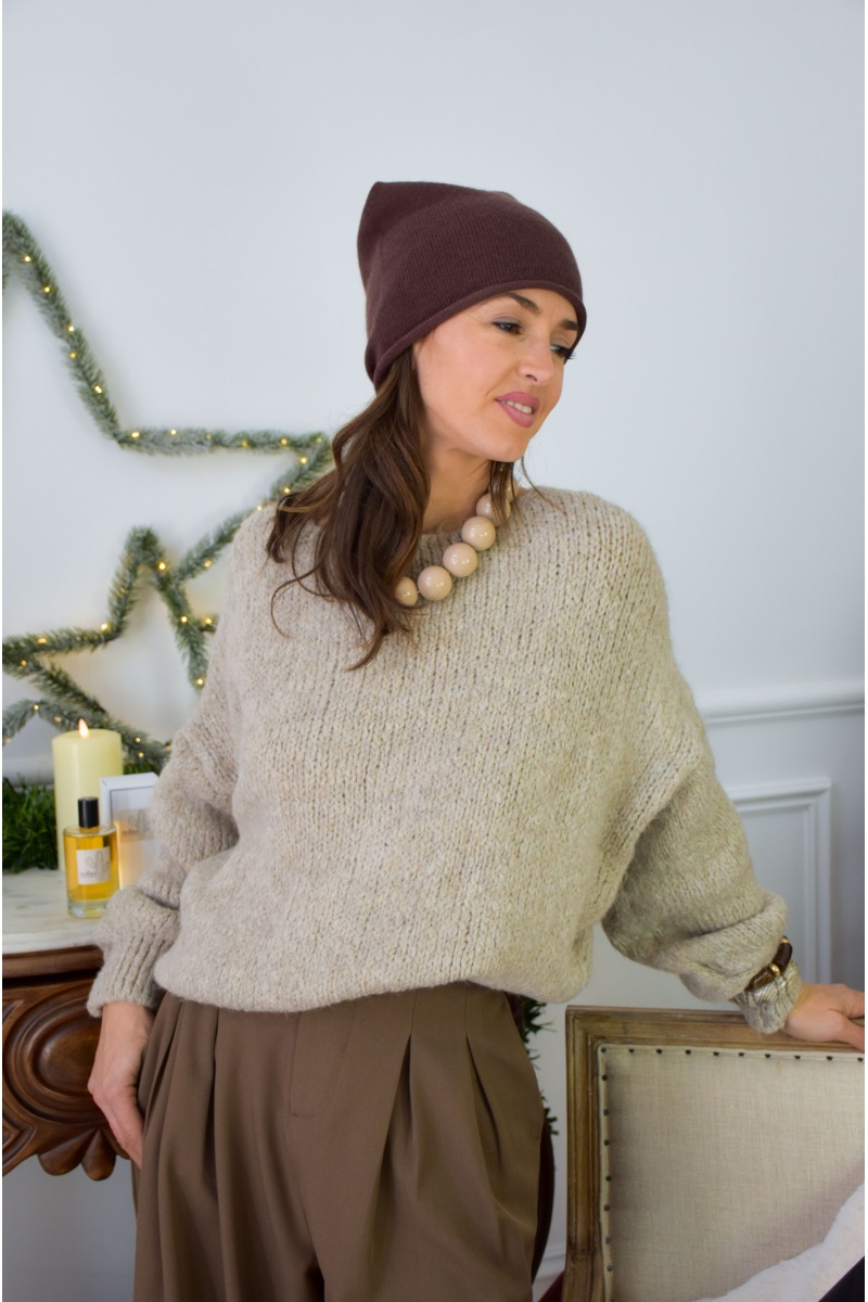 GAZZELLE(JUMELLE)  BEIGE PULL FEMME 2