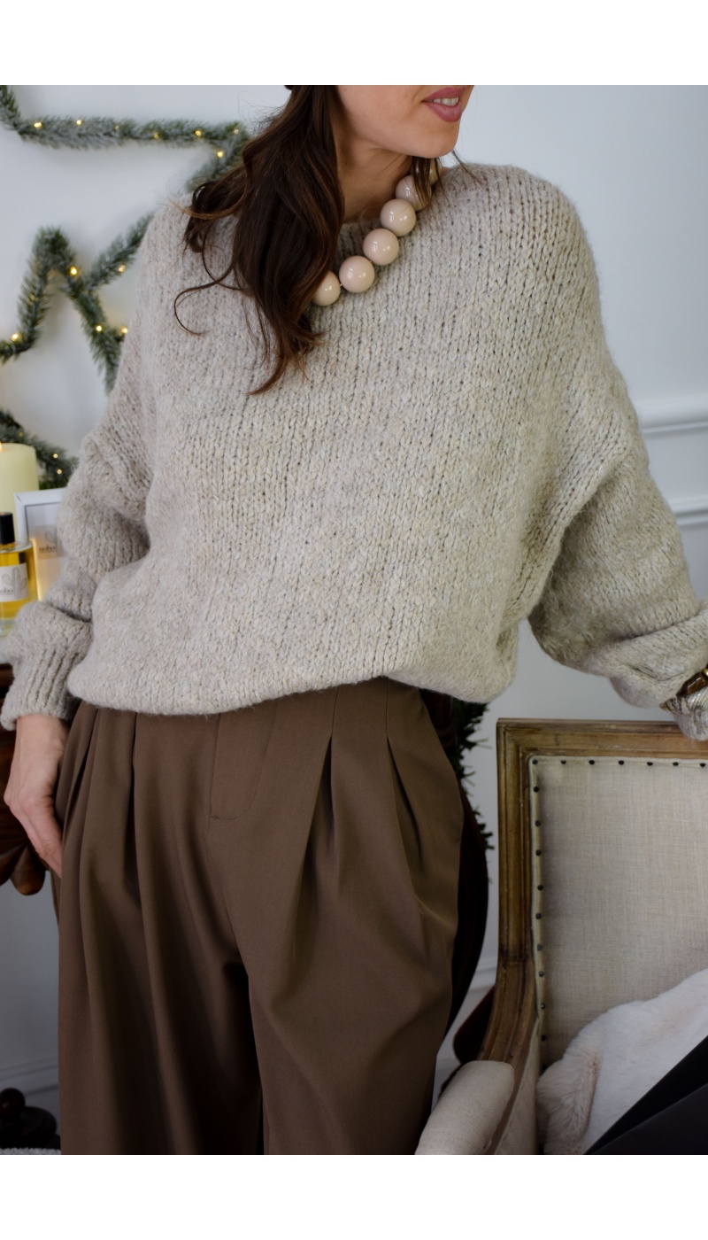 Pull Maille Beige AYUMI